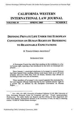 Defining Private Life Under the European Convention on Human Righ