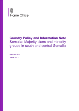 Somalia: Majority Clans and Minority Groups in South and Central Somalia