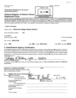 AUG 3 0 896 National Register of Historic Places Registration Form __ 3. State/Federal Agency Certification