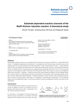 Substrate Dependent Reaction Channels of the Wolff–Kishner Reduction Reaction: a Theoretical Study