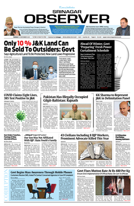 Only 10 %J&K Land Can Be Sold to Outsiders