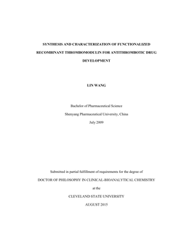 Synthesis and Characterization of Functionalized