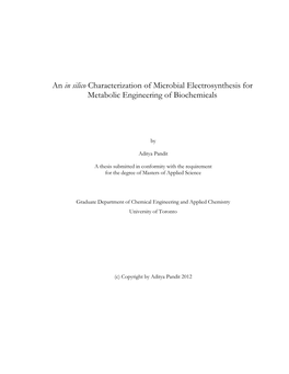 An in Silico Characterization of Microbial Electrosynthesis for Metabolic Engineering of Biochemicals