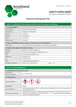 Potassium Manganate (VII)