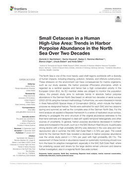 Small Cetacean in a Human High-Use Area: Trends in Harbor Porpoise Abundance in the North Sea Over Two Decades