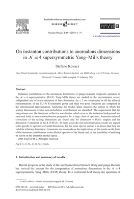 On Instanton Contributions to Anomalous Dimensions in N = 4 Supersymmetric Yang–Mills Theory