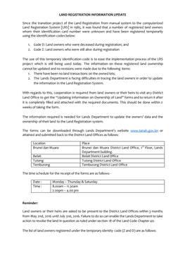 Land Registration Information Update