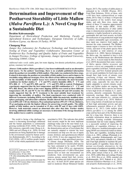 Determination and Improvement of the Postharvest Storability of Little Mallow