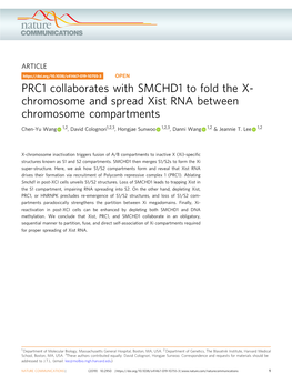 PRC1 Collaborates with SMCHD1 to Fold the X-Chromosome and Spread
