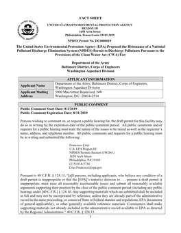 Washington Aqueduct Final Draft Fact Sheet