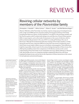 Rewiring Cellular Networks by Members of the Flaviviridae Family