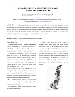 Demographic Analysis on the Monorail and Urban Development