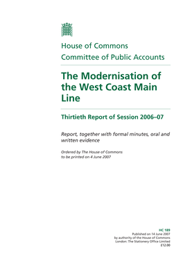 The Modernisation of the West Coast Main Line