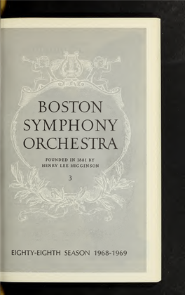 Boston Symphony Orchestra Concert Programs, Season 88, 1968