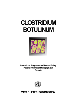 Botulism(Clostridium Botulinum)