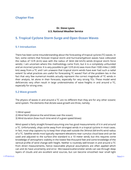 5. Tropical Cyclone Storm Surge and Open Ocean Waves