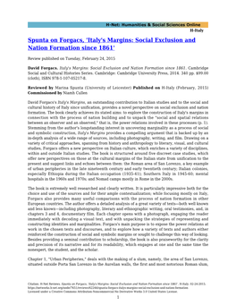 'Italy's Margins: Social Exclusion and Nation Formation Since 1861'