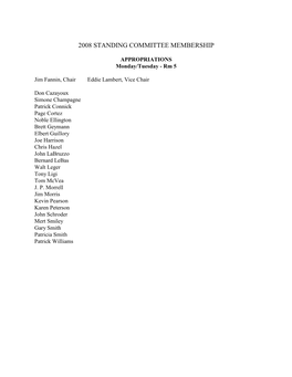 Committe Appointments