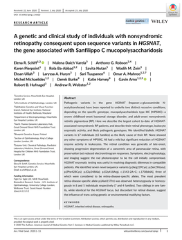 A Genetic and Clinical Study of Individuals with Nonsyndromic