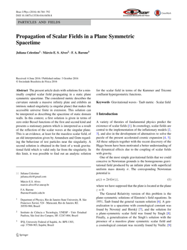 Propagation of Scalar Fields in a Plane Symmetric Spacetime
