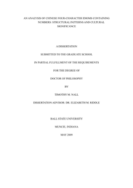 An Analysis of Chinese Four-Character Idioms Containing Numbers: Structural Patterns and Cultural Significance