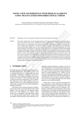 Novel View Telepresence with High-Scalability Using Multi-Casted Omni-Directional Videos