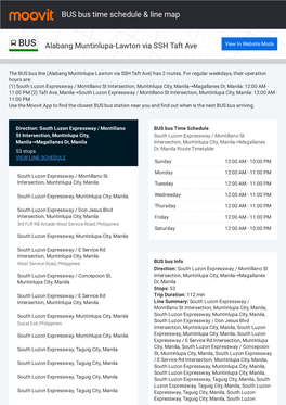 BUS Bus Time Schedule & Line Route