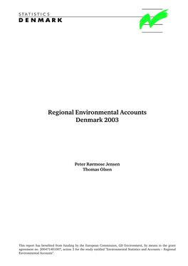 Regional Environmental Accounts Denmark 2003