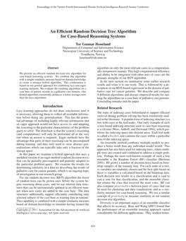 An Efficient Random Decision Tree Algorithm for Case-Based