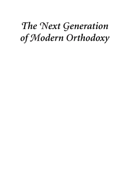 The Next Generation of Modern Orthodoxy