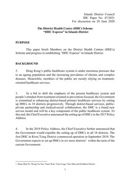 Islands District Council IDC Paper No. 47/2021 for Discussion on 28 June 2020