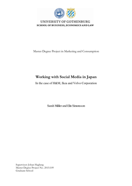 Working with Social Media in Japan in the Case of H&M, Ikea and Volvo Corporation