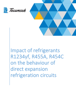 Impact of Refrigerants R1234yf, R455A, R454C on the Behaviour of Direct Expansion Refrigeration Circuits