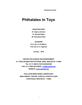 Phthalates in Toys