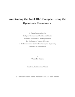 Autotuning the Intel HLS Compiler Using the Opentuner Framework