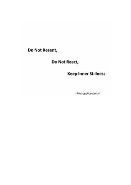 Keep Inner Stillness