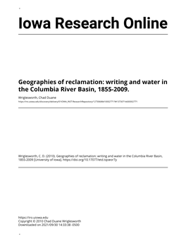 Writing and Water in the Columbia River Basin, 1855-2009