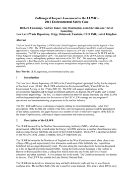 Radiological Impact Assessment in the LLWR's