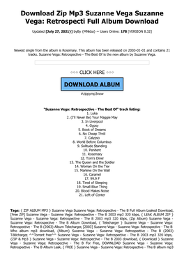 Download Zip Mp3 Suzanne Vega Suzanne Vega: Retrospecti Full Album Download