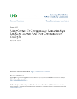Romanian Sign Language Learners and Their Communication Strategies