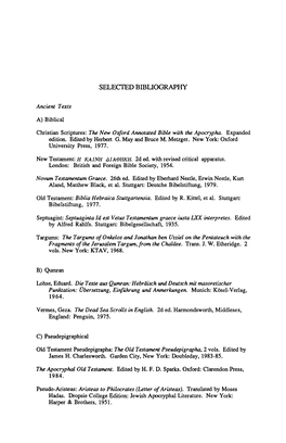 Selecfed BIBLIOGRAPHY