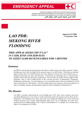 Lao Pdr Mekong River Flooding