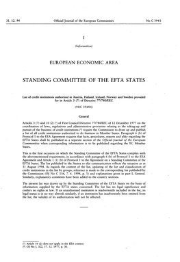 Standing Committee of the Efta States