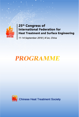 Programme Overview Scientific Program Poster List