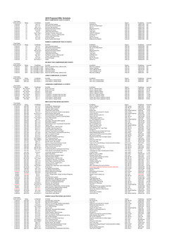 2019 Proposed WSL Schedule