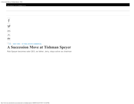 A Succession Move at Tishman Speyer - WSJ