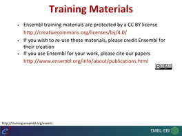 Training Materials