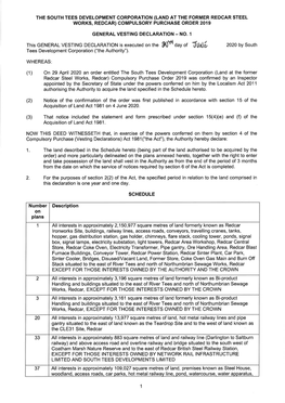 Land at the Former Redcar Steel Works, Redcar) Compulsory Purchase Order 2019