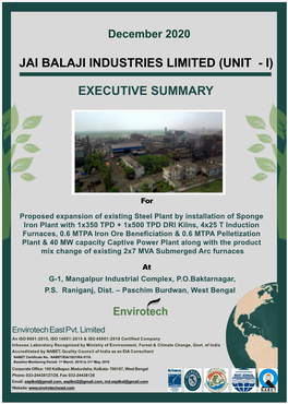 Jai Balaji Industries Limited (Unit - I)
