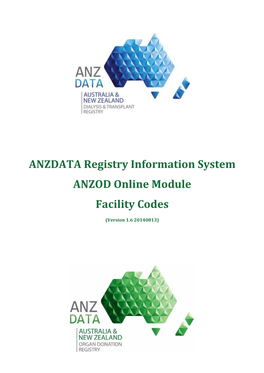 ANZOD Facility Codes